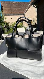 Zwarte lederen handtas, Enlèvement, Comme neuf, Sac à main