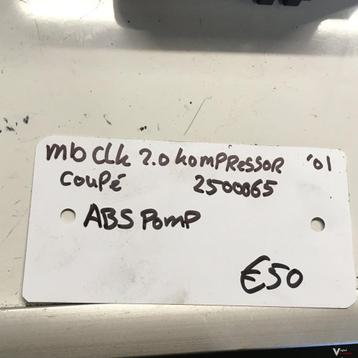 Mercedes CLK Cabrio 2.0 compressor 2000 wagennr 2500065  ABS beschikbaar voor biedingen