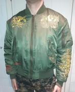 Jas heren bomberjack groen tattoo Ed Hardy S, Kleding | Heren, Verzenden, Nieuw, Maat 46 (S) of kleiner, Groen