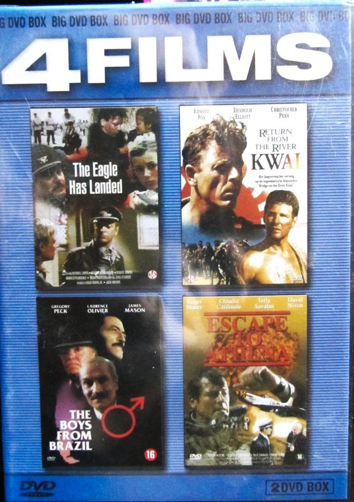 MOVIE BOX OORLOG- 4 FILMS- THE EAGLE HAS LANDED ........, Cd's en Dvd's, Dvd's | Actie, Nieuw in verpakking, Oorlog, Boxset, Alle leeftijden