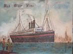 Schilderij 'Red Star line', olieverf op linnen, nieuw., Ophalen