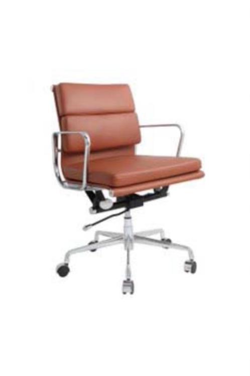 Eames EA 217 Soft pad Bureaustoel cognac leer, Maison & Meubles, Chaises de bureau, Neuf, Chaise de bureau, Brun, Ergonomique