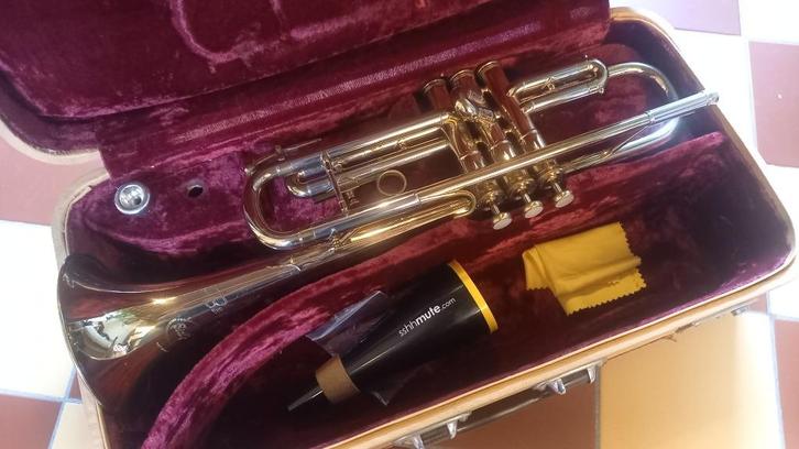 trompet Besson Stratford eind jaren '60, Muziek en Instrumenten, Blaasinstrumenten | Trompetten, Gebruikt, Trompet in si bemol