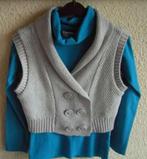 Blauwe coltrui + grijze gilet - Smart & Pretty - maat 128, Kinderen en Baby's, Meisje, Ophalen of Verzenden, Zo goed als nieuw