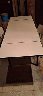 Vintage Keukentafel licht beige met 2 stoelen, Huis en Inrichting, Ophalen, Gebruikt