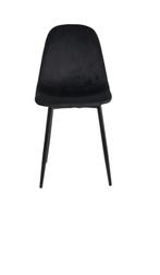 6 Prachtige Zwarte velvit eettafel stoelen, Huis en Inrichting, Stoelen, Nieuw, Vijf, Zes of meer stoelen, Stof, Zwart