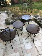 3smeedijzeren stoelen 1smeedijzeren tafels, Tuin en Terras, Ophalen, Overige materialen, Gebruikt, Loungeset