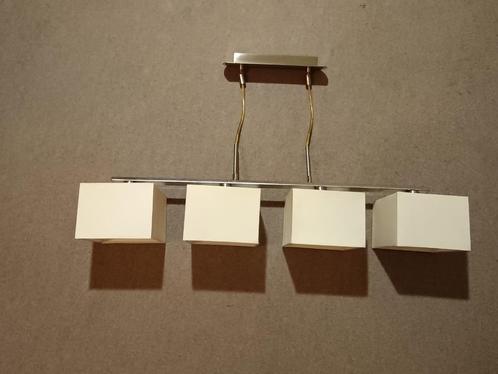 Suspension Eglo 4 lampes, Huis en Inrichting, Lampen | Hanglampen, Zo goed als nieuw, 50 tot 75 cm, Metaal, Stof, Verzenden