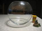 visbokaal 25 cm met eten en beeldje, Dieren en Toebehoren, Vissen | Aquaria en Toebehoren, Ophalen, Zo goed als nieuw