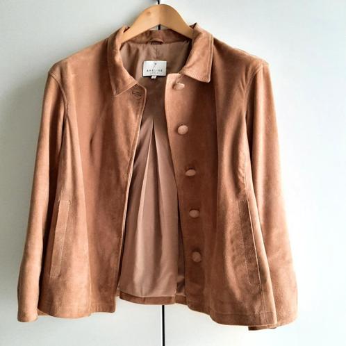 Te koop:Nieuw!!! Mooie suède jas van "Amélie, Mayerline", 42, Kleding | Dames, Jassen | Zomer, Nieuw, Maat 42/44 (L), Bruin, Ophalen
