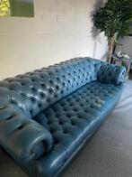 canapé Chesterfield bleu., Huis en Inrichting, Ophalen, Gebruikt, Driepersoons, Leer