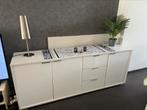 Witte eetkamer met dressoir, tafel en zwarte stoelen, Ophalen, Zo goed als nieuw