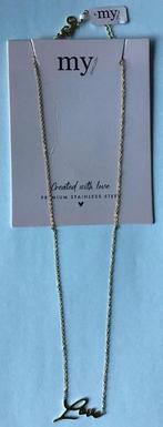 Nieuwe goudkleurige halsketting ‘Love’ van My Jewellery, Handtassen en Accessoires, Kettingen, Overige materialen, Verstelbaar