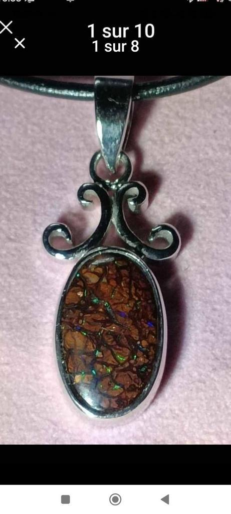 Sterling zilveren hanger met boulder opaal, Handtassen en Accessoires, Kettinghangers, Nieuw, Zilver, Zilver, Met edelsteen, Ophalen of Verzenden