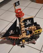 Bateau pirate en bois Barbarossa avec 4 figurines, Comme neuf, Enlèvement ou Envoi