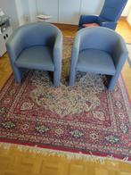 Clubzetels in mooie blauwe stof, Huis en Inrichting, Ophalen, Gebruikt, Minder dan 75 cm, 50 tot 75 cm