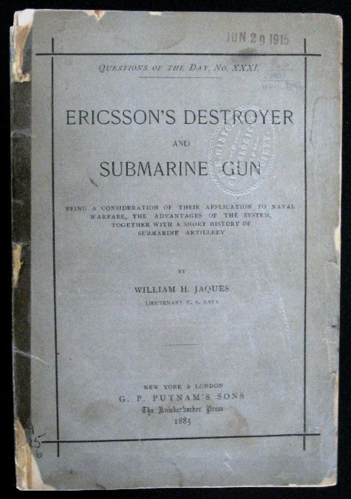 Ericsson's Destroyer & Submarine Gun 1885 onderzeeërs, Antiek en Kunst, Antiek | Boeken en Manuscripten, Ophalen of Verzenden
