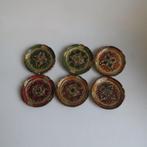 Vintage set 6 Florentijnse houten onderzetters, Antiek en Kunst, Ophalen of Verzenden