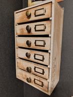 Magnifique rare petit meuble de métier à tiroirs à suspendre, Ophalen of Verzenden