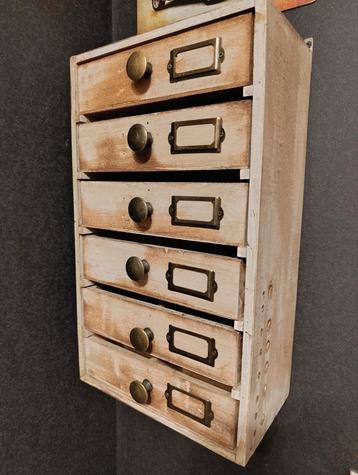 Magnifique rare petit meuble de métier à tiroirs à suspendre beschikbaar voor biedingen