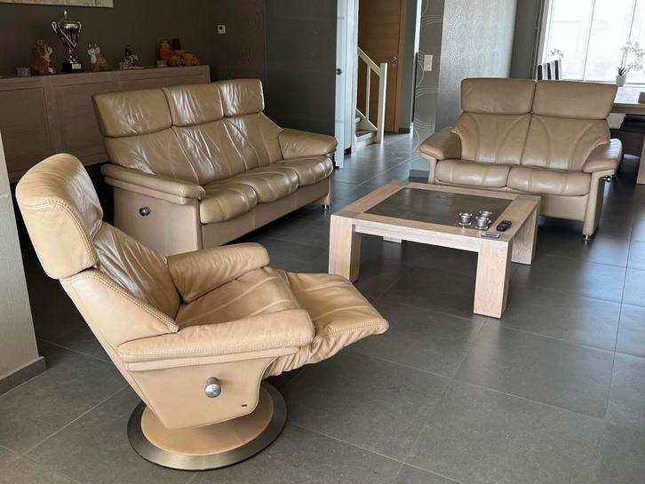 leren salon, Antiek en Kunst, Antiek | Meubels | Stoelen en Sofa's, Ophalen