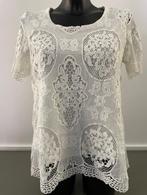Kanten witte top met korte mouwen Mademoiselle D, Maat 38/40 (M), Overige kleuren, Verzenden, Zo goed als nieuw