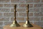 Set van 2 koperen 8-hoekige kandelaars, Ophalen, Koper of Brons