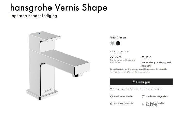 Wastafel kraan (nieuw), Doe-het-zelf en Bouw, Sanitair, Nieuw, Kraan, Chroom, Ophalen