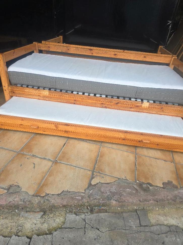 Lit 1 personne, Kinderen en Baby's, Kinderkamer | Bedden, Gebruikt, 180 cm of meer, 85 tot 100 cm, Hoogslaper of Stapelbed, Lattenbodem