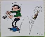 Guust Flater, Franquin, Gaston Lagaffe - champagne, 10/65, Verzamelen, Ophalen of Verzenden, Guust of Robbedoes, Nieuw, Plaatje, Poster of Sticker