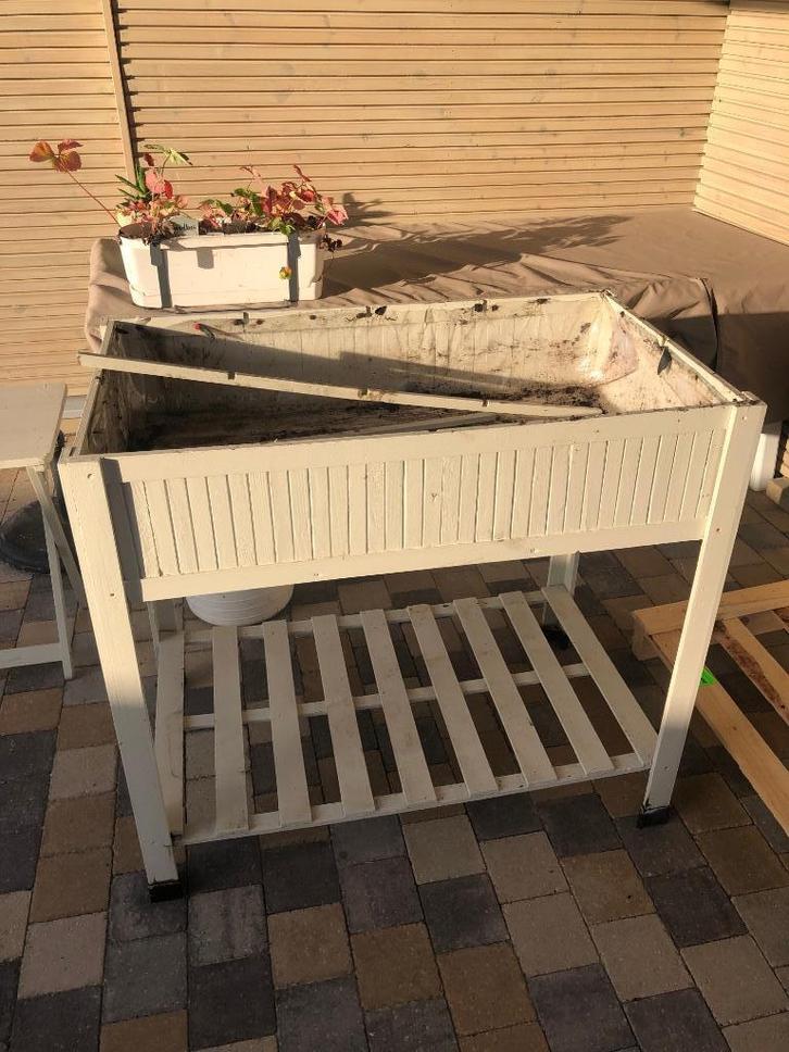 Kruidenbak, Tuin en Terras, Bloembakken en Plantenbakken, Gebruikt, Hout, Tuin, 60 cm of meer, 60 tot 100 cm, Rechthoekig, Ophalen