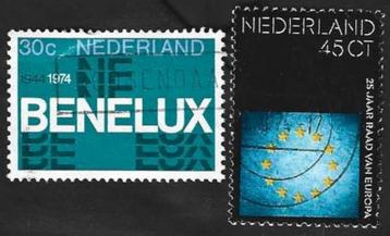 2 Postzegels  25 jaar Raad van Europa Nederland beschikbaar voor biedingen
