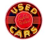 Used cars neon licht reclame garag showroom decoratie neons, Verzamelen, Ophalen of Verzenden, Nieuw, Lichtbak of (neon) lamp