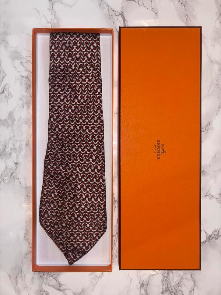 Vintage Hermès stropdas - Chaîne d’Ancre, Vêtements | Hommes, Cravates, Porté, À motif, Rouge, Enlèvement ou Envoi