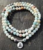Amazoniet mala armband met Boeddha bedel, Handtassen en Accessoires, Armbanden, Ophalen of Verzenden, Nieuw, Groen, Leer