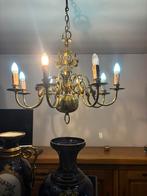Kopern luster 8 armen, Huis en Inrichting, Lampen | Kroonluchters, Ophalen, Zo goed als nieuw