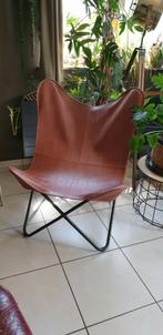 Fauteuil papillon couleur cognac, Huis en Inrichting, Ophalen, Zo goed als nieuw