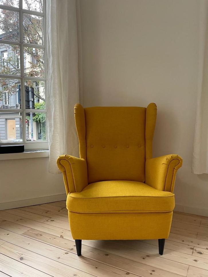 IKEA STRANDMON oorfauteuil, Huis en Inrichting, Zetels | Zetels, Zo goed als nieuw, Rechte bank, Eenpersoons, Minder dan 150 cm
