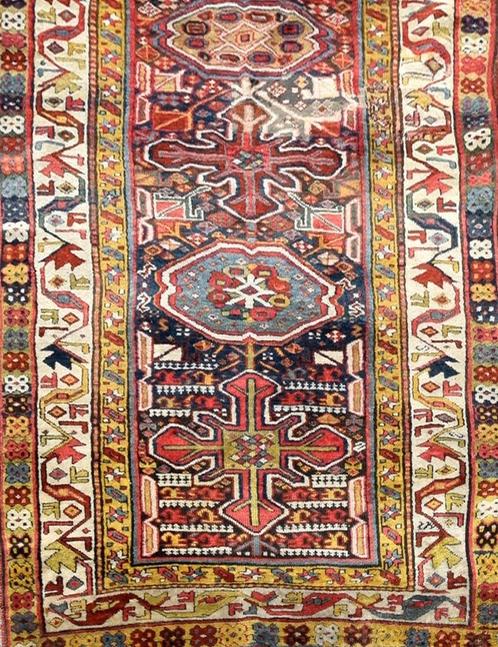 Un rare Caucasien  antique KAZAK : 1,19 X 3,45 - Circa 1890, Antiquités & Art, Tapis & Textile, Envoi
