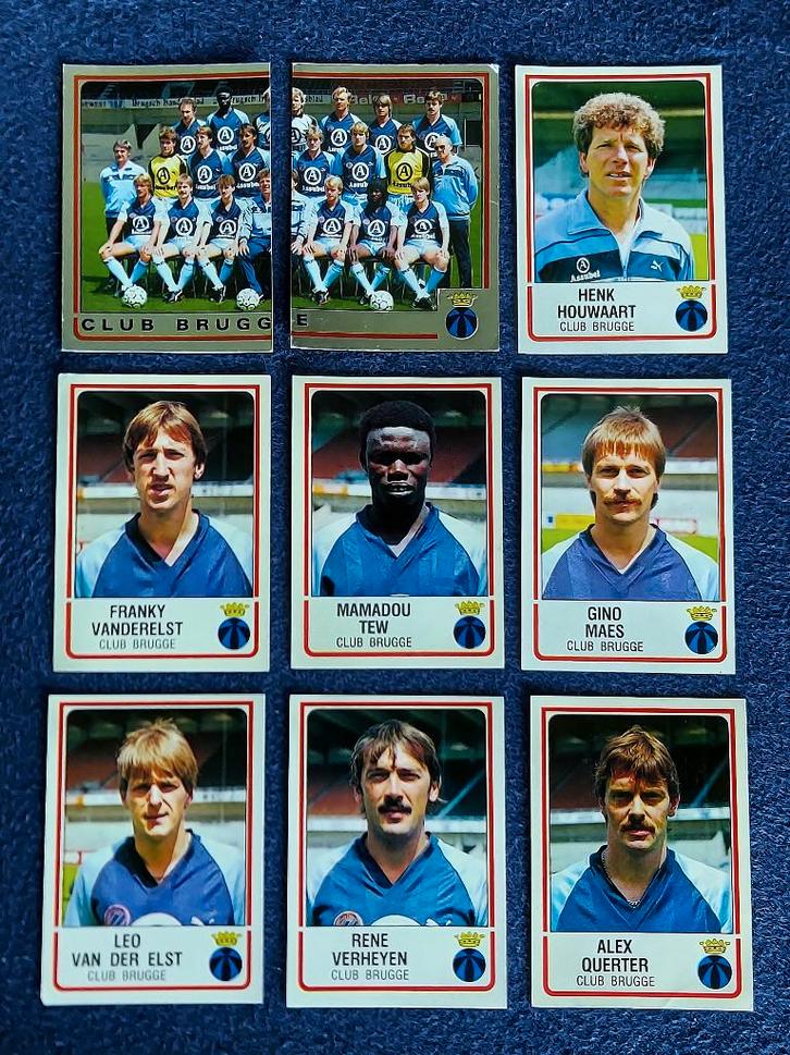 9 versch. Panini stickers voetbal ' FB 1986 - Club Brugge ', Verzamelen, Sportartikelen en Voetbal, Nieuw, Poster, Plaatje of Sticker
