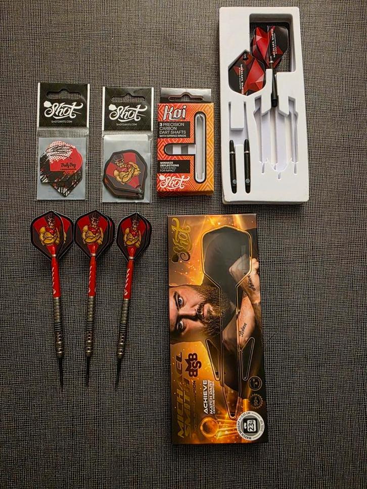 Shot Michael Smith Achieve 23gr, Sport en Fitness, Darts, Zo goed als nieuw, Flights, Ophalen of Verzenden