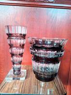 Val Saint Lambert Rode Kristallen Geslepen Vaas Model Bolero, Antiek en Kunst, Ophalen of Verzenden