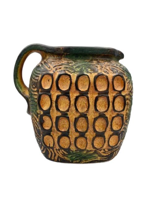 West-Germany vaas RELIEF 42/25 – vintage ananasstijl – jaren, Huis en Inrichting, Woonaccessoires | Vazen, Zo goed als nieuw, Geel