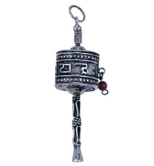 Gebedswiel hangertje zilver, met mantra, Handtassen en Accessoires, Kettinghangers, Nieuw, Zilver, Zilver, Kruis of Symbool, Ophalen of Verzenden