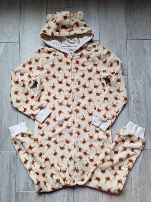 ★ M140 - Kerst Onesie Fish & Chips, Kinderen en Baby's, Kinderkleding | Maat 140, Zo goed als nieuw, Jongen, Nacht- of Onderkleding