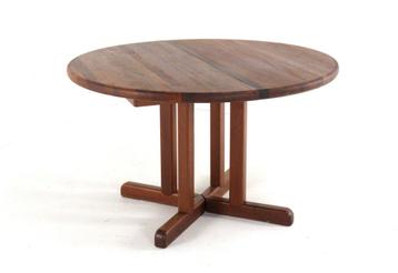 Ronde Dyrlund 2x verlengbare eettafel massief teak beschikbaar voor biedingen