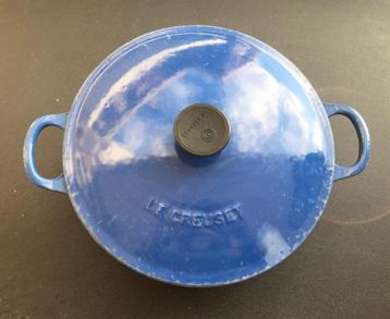 Le Creuset : ronde blauwe kookpot in gietijzer beschikbaar voor biedingen