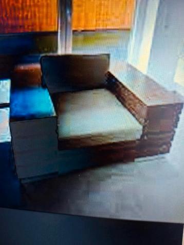 Designfauteuil van massief teakhout, chroom.  beschikbaar voor biedingen