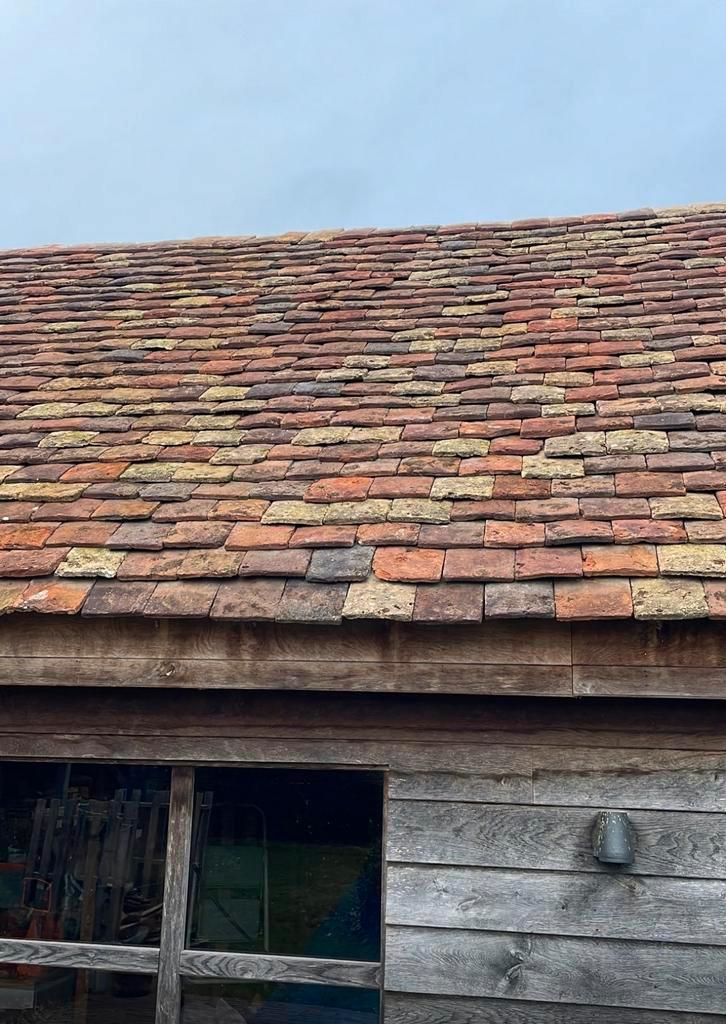 Bourgondische tegelpannen, Tuin en Terras, Tegels en Klinkers, Gebruikt, Overige typen, Overige materialen, 10 m² of meer, Ophalen