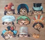 Set van 9 half-maskers in papier (maskerades), Hobby en Vrije tijd, Feestartikelen, Ophalen of Verzenden
